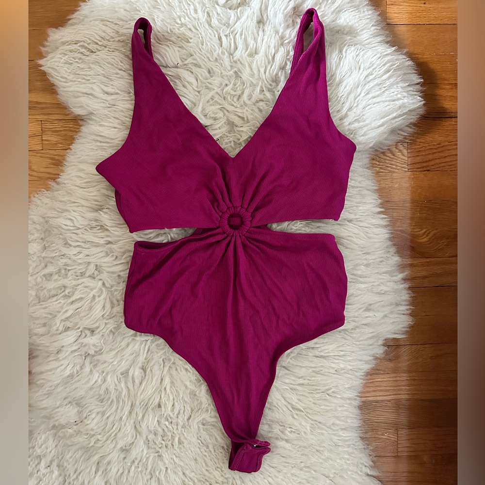 Wild Fable Fuchsia Ribbed Top